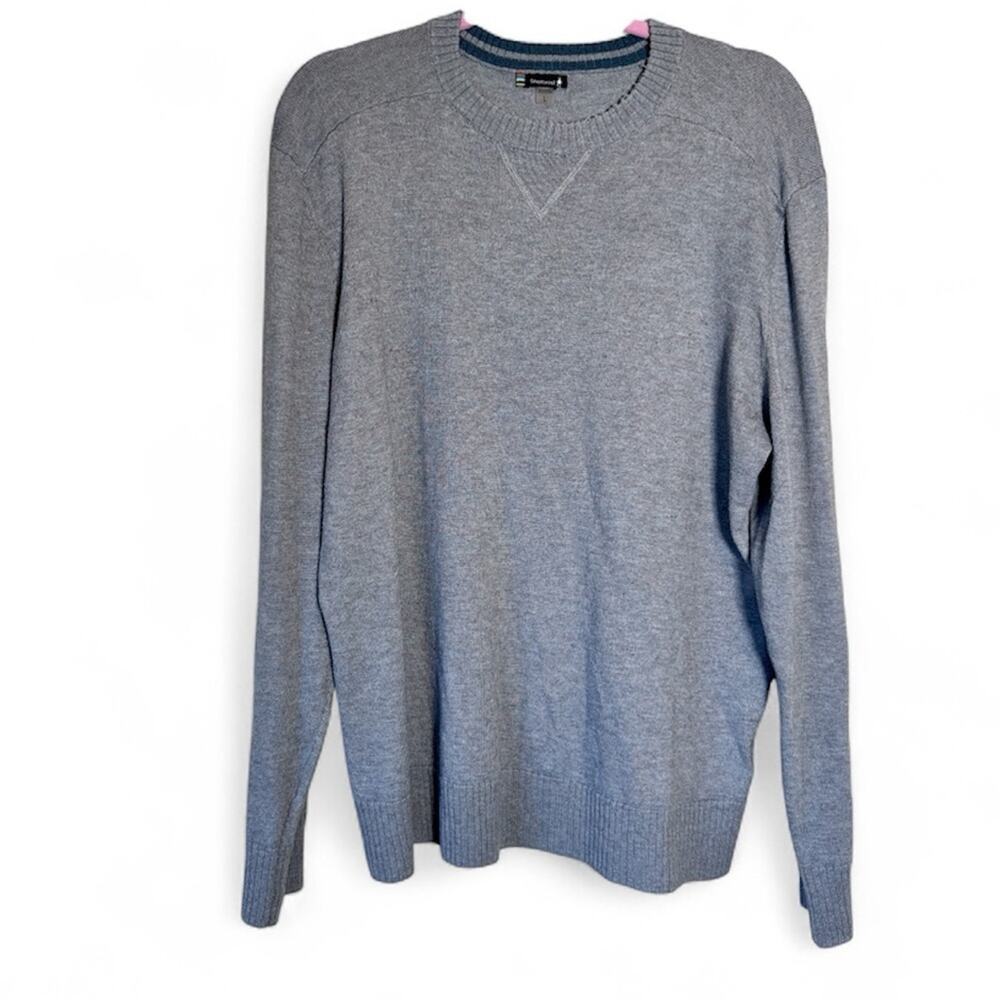 Smartwool Grey Merino Wool Blend V Neck Sweater Womens L Pullover Fall Casual - Picture 2 of 9